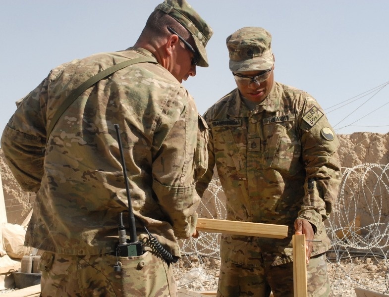 Soldiers improve forward operating base