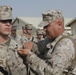 Marine father promotes Marine son in Afghanistan