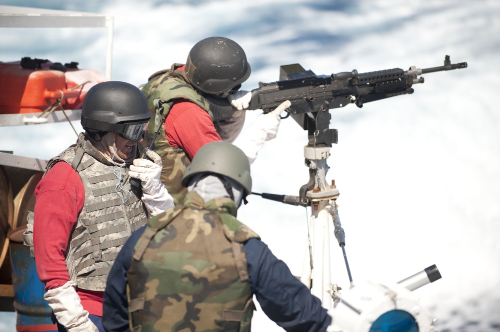 USCGC Forward crew conducts gun shoot at sea