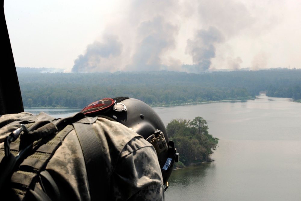 Texas National Guard helicopters battle Bastrop blaze