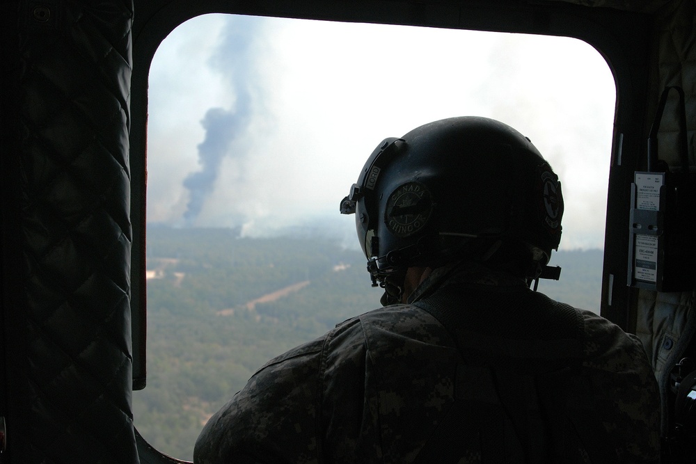 Texas National Guard helicopters battle Bastrop blaze