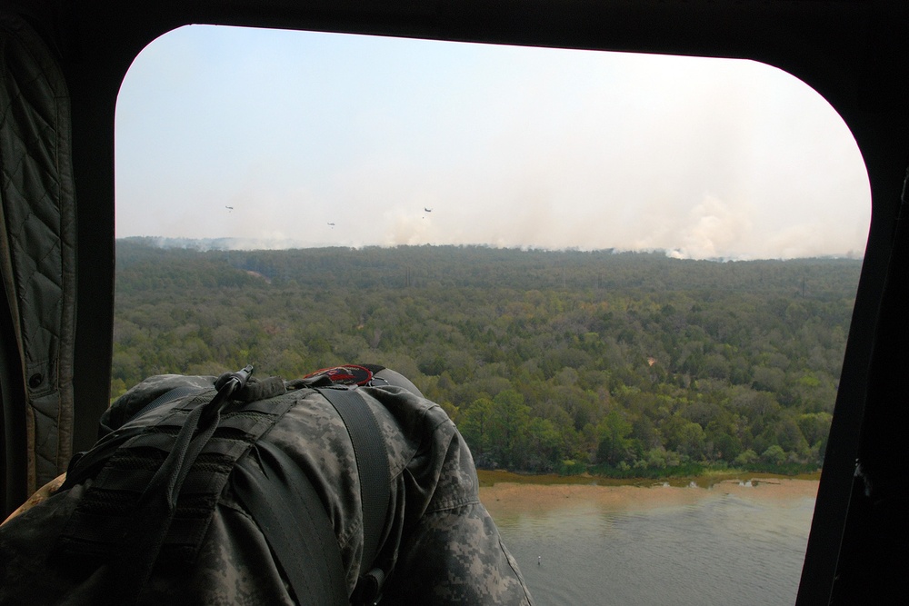 Texas National Guard helicopters battle Bastrop blaze