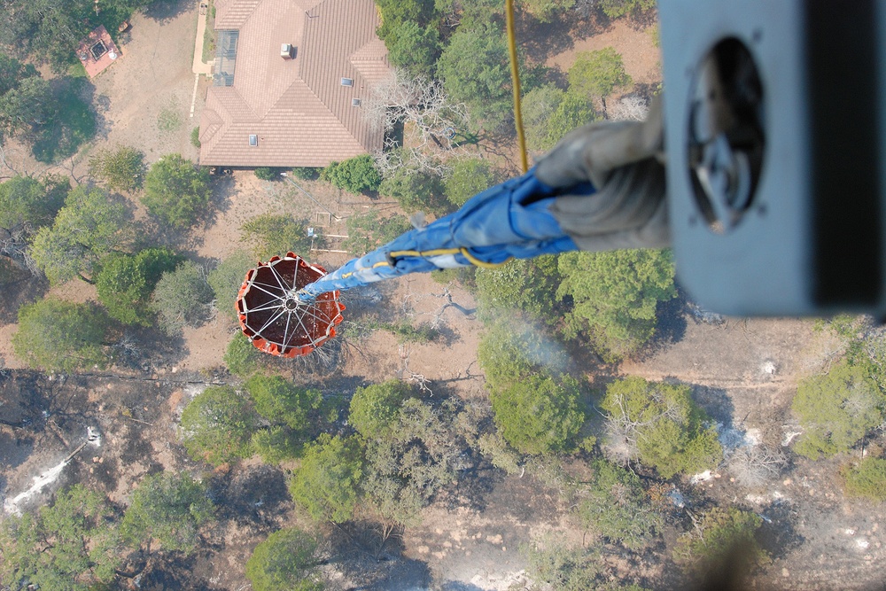 Texas National Guard helicopters battle Bastrop blaze