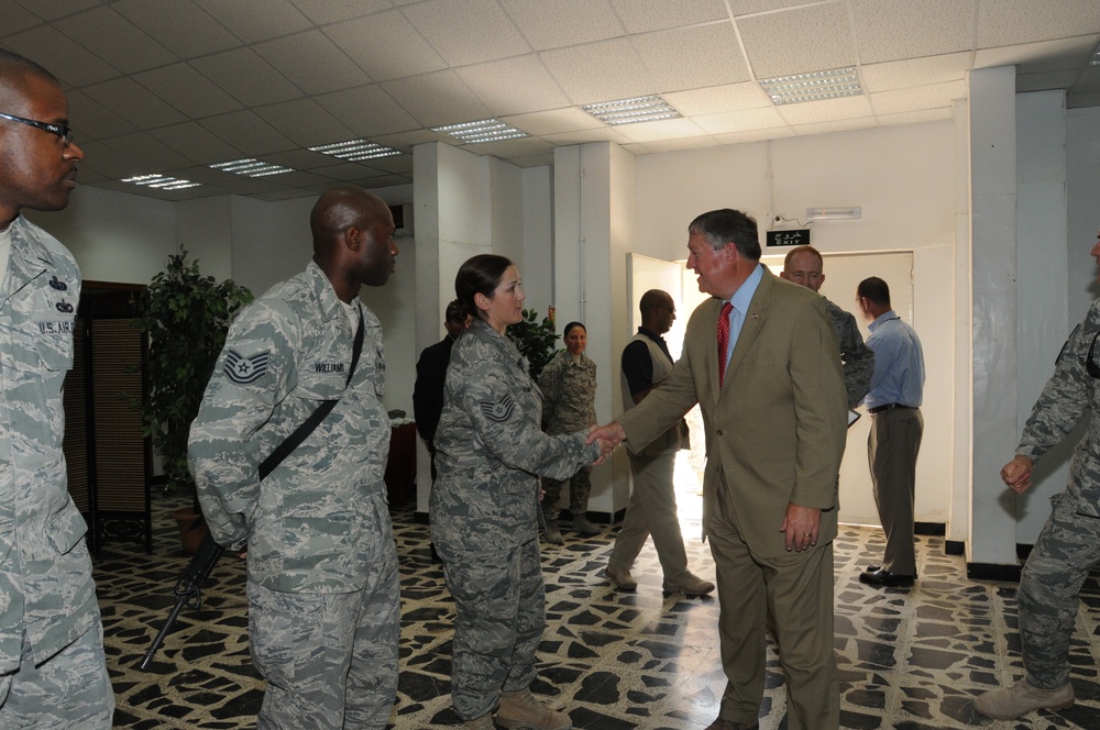 Secretary of the Air Force visits airmen at FOB Union III
