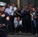 Marine band plays in New York rain