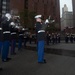 Marine band plays in New York rain