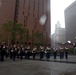 Marine band plays in New York rain