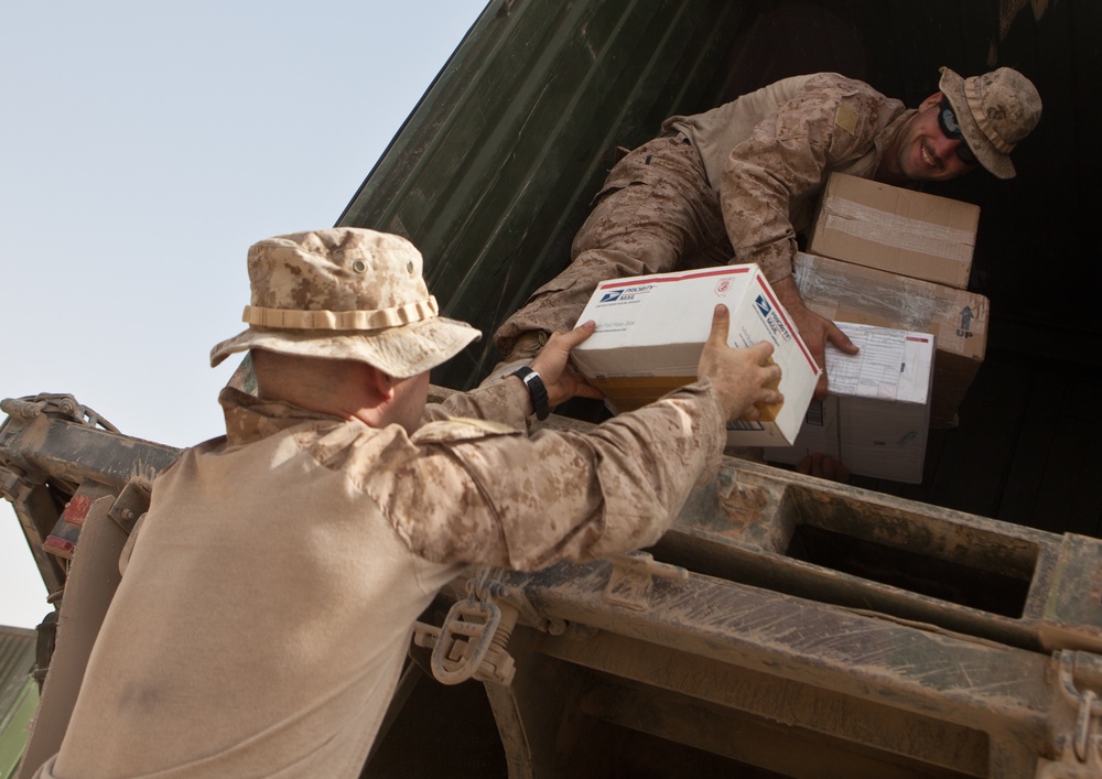 Christmas morning: When deployed Marines receive care packages