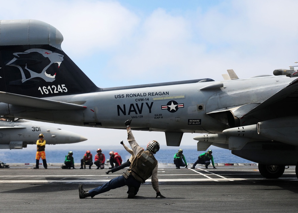 Fly off aboard USS Ronald Reagan