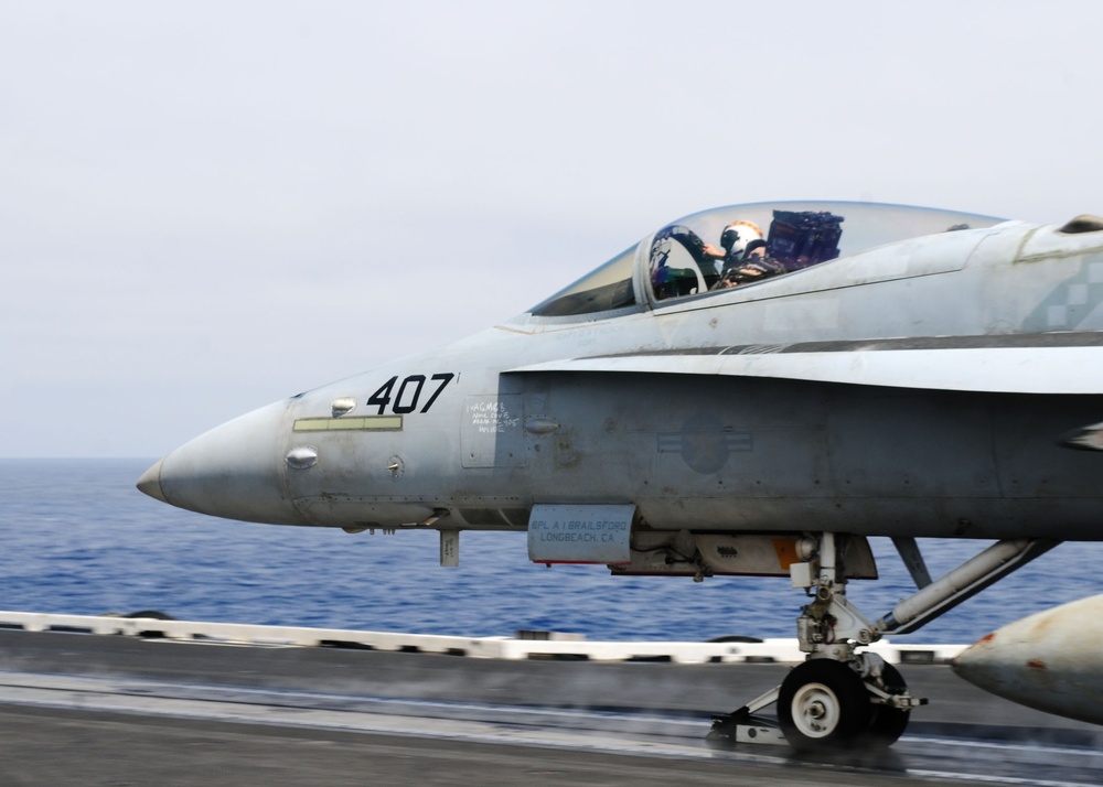 Fly off aboard USS Ronald Reagan