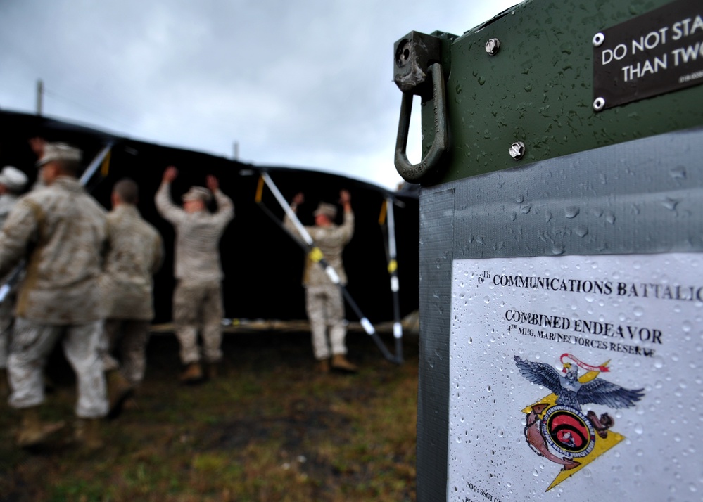 Marines construct simulated forward deployed site for Combined Endeavor 2011