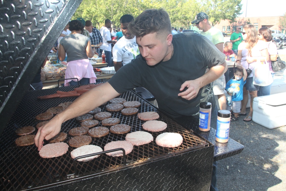 Marines take center field: VMAQ-3 organizes unit fun day with Kinston Indians