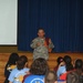 Guard soldiers teach Harlingen school children about dangers of drug use.