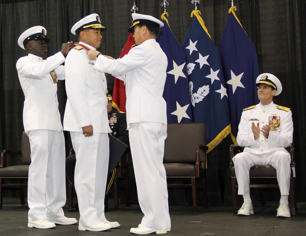 Receiving a medal