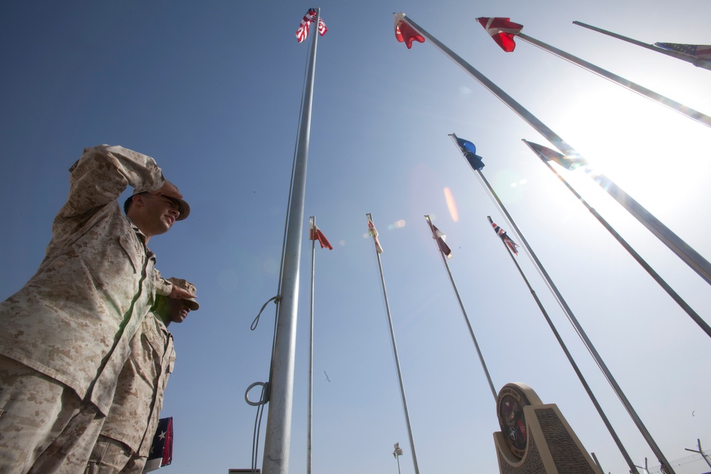 9/11 Flags raising for troops