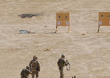 Air Cavalry troopers take aim with German firepower during small arms range