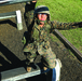 Karate instructor drop kicks recruit training