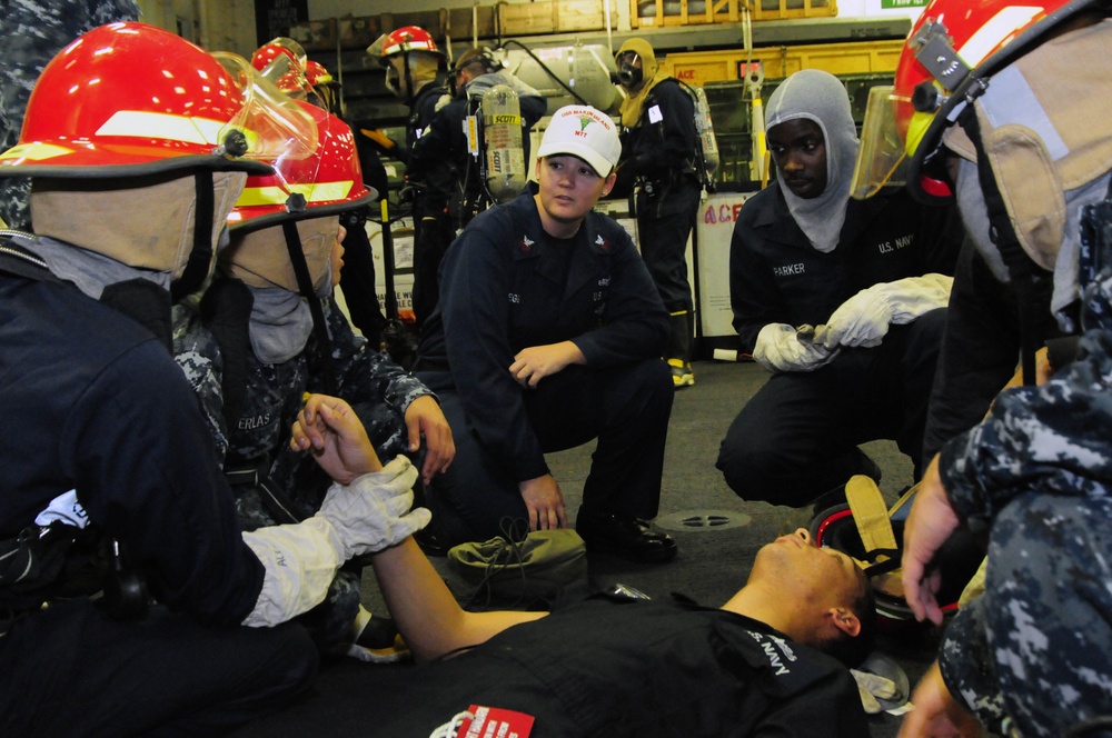 General quarters drill aboard USS Makin Island