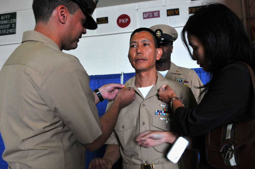 USS Ronald Reagan Chief Petty Officer pinning ceremony