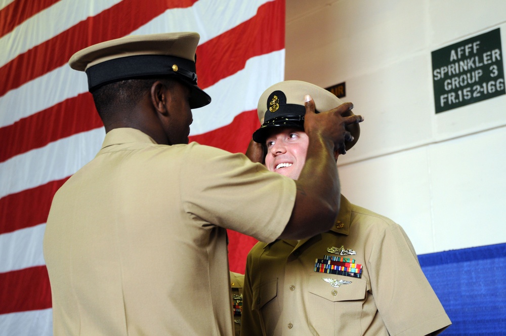 USS Ronald Reagan Chief Petty Officer pinning ceremony