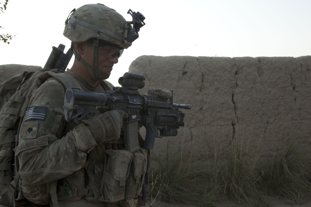 A dismounted patrol during Operation Enduring Freedom