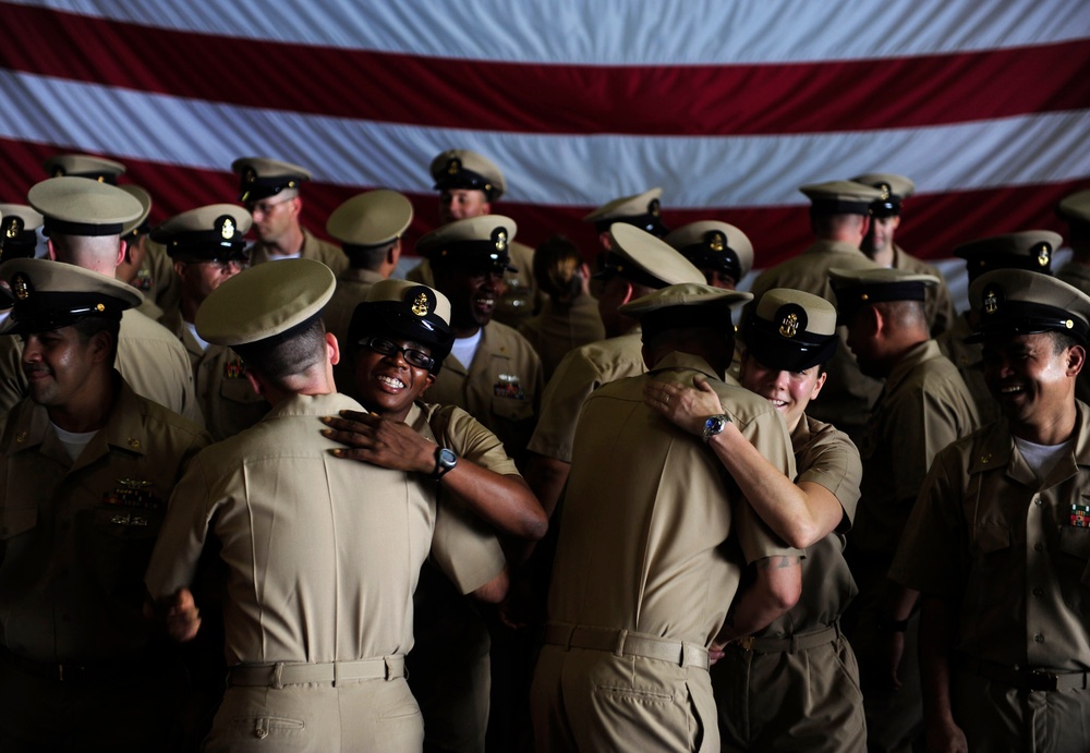Pinning ceremony aboard USS John C. Stennis