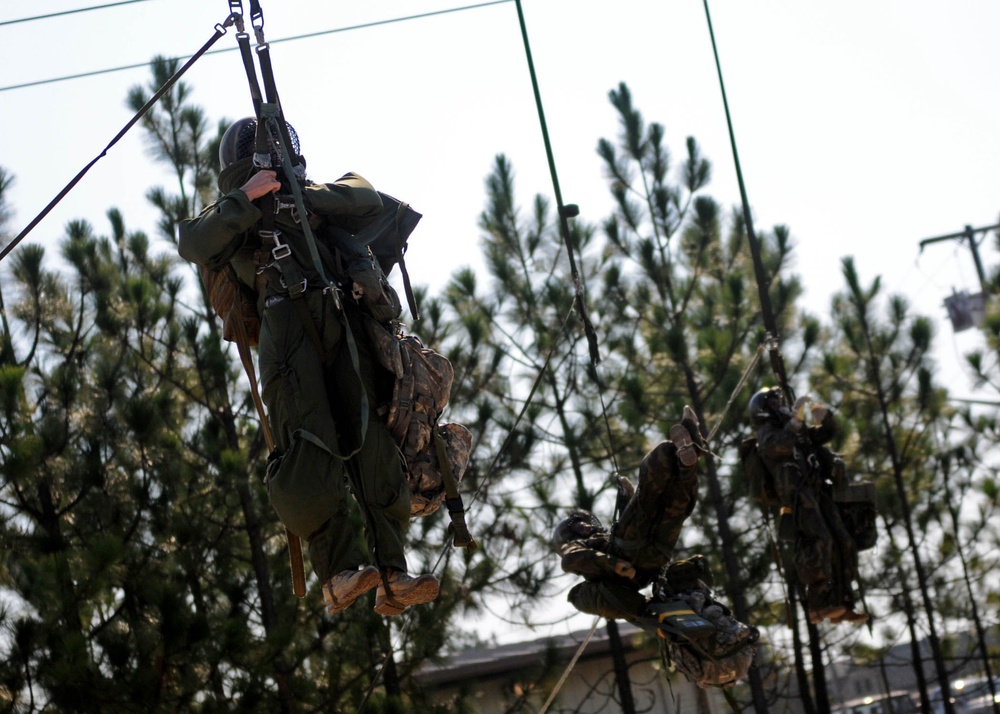 Rough Terrain Airborne Training: Paratroopers prepare for any landing