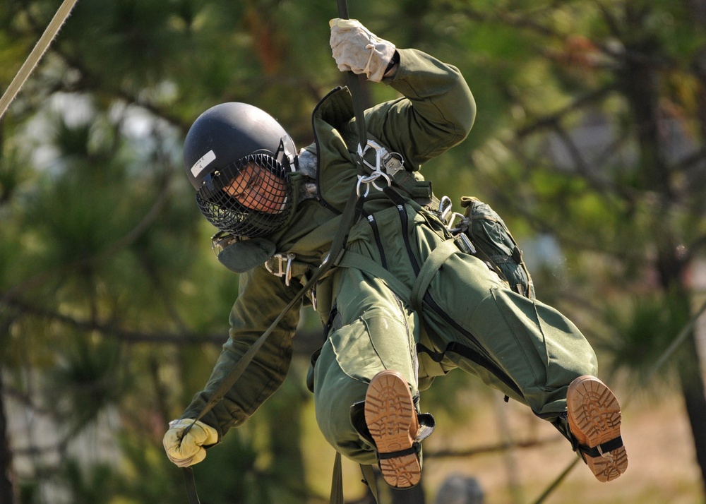 Rough Terrain Airborne Training: Paratroopers prepare for any landing