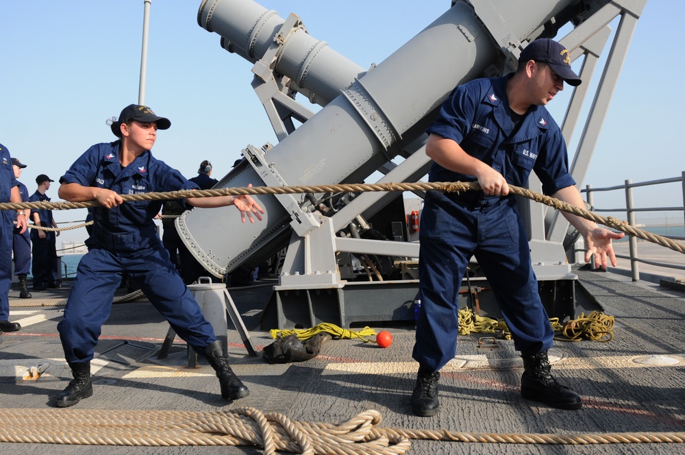 USS Gettysburg sea and anchor detail