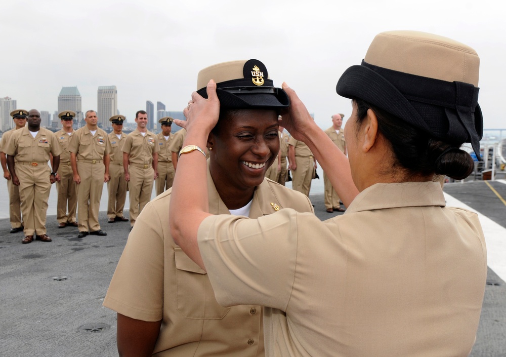 USS Carl Vinson chief petty officer pinning ceremony