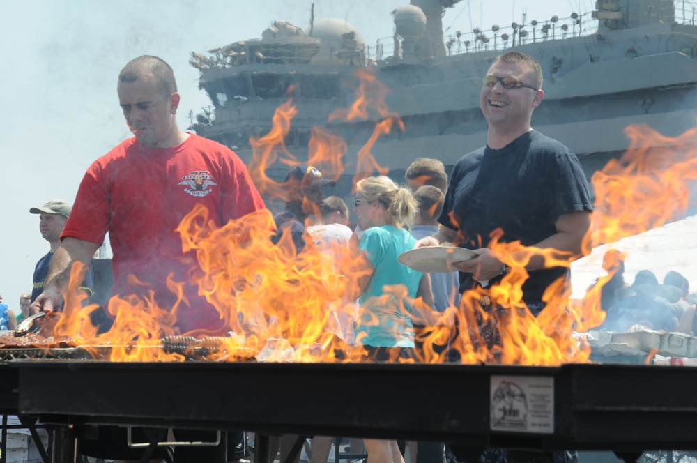 USS George H.W. Bush steel beach picnic