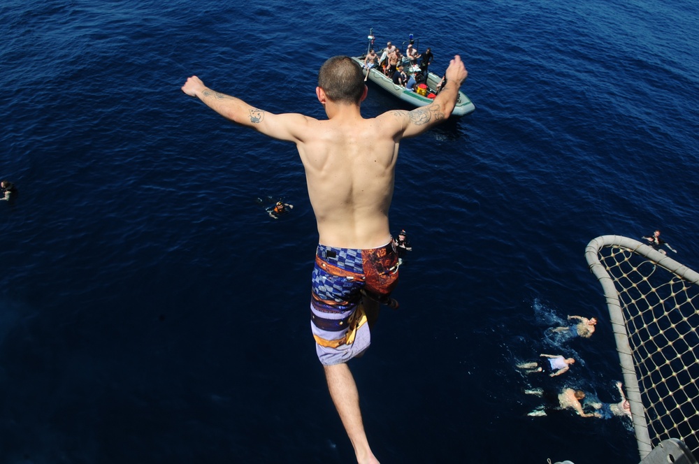 USS George H.W. Bush swim call