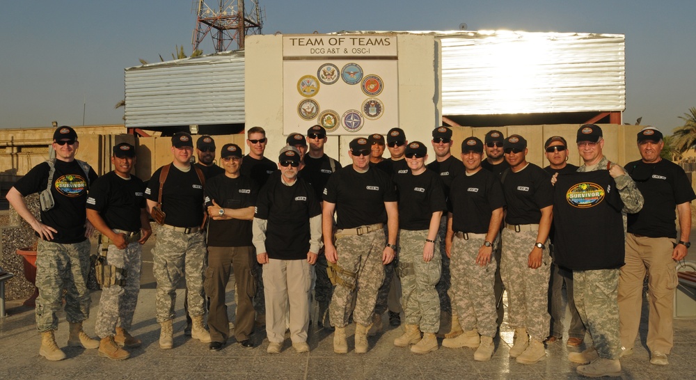 ITAM-MoD personnel receive T-shirts and hats from 'Survivor'