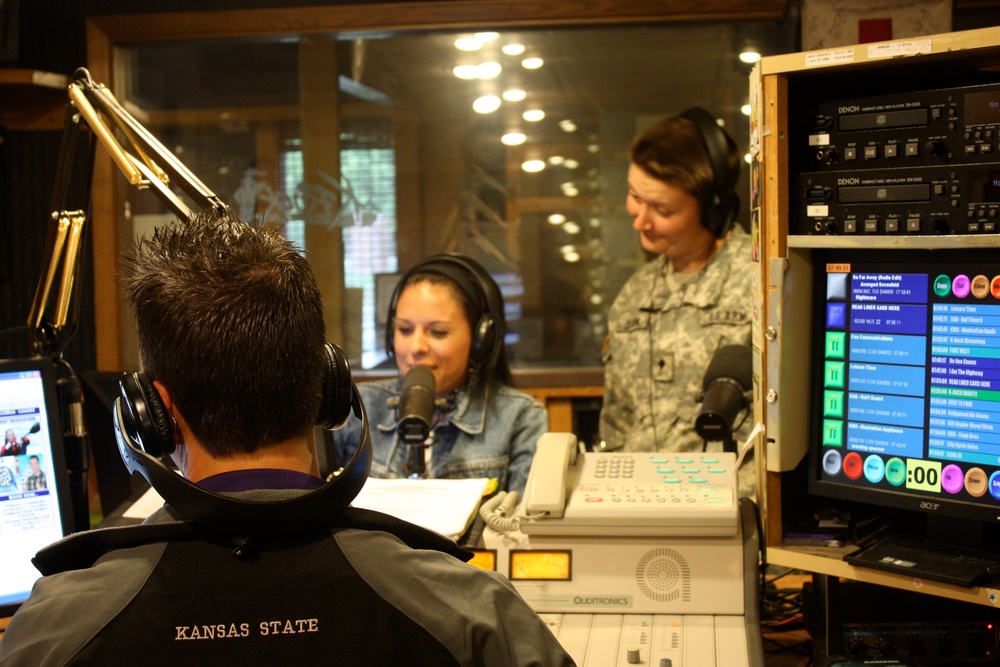 4-1 Brigade Special Troops Battalion soldiers train with local radio personalities of 101.5 KROCK