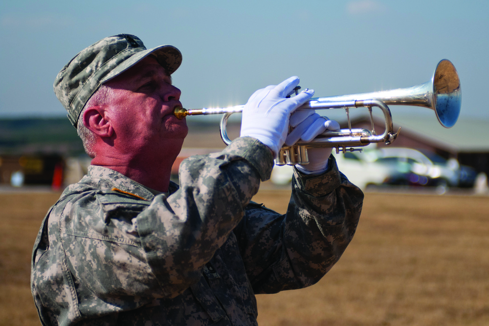 Army bugler plays taps for 9/11 ceremony