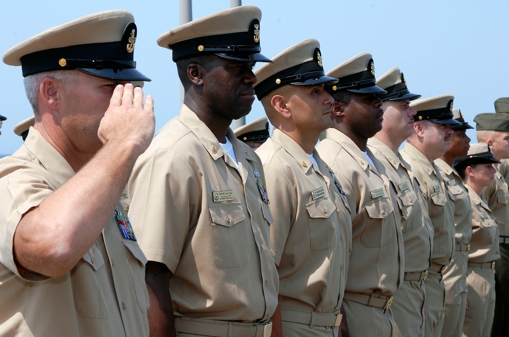 USS Whidbey Island chief petty officer pinning ceremony