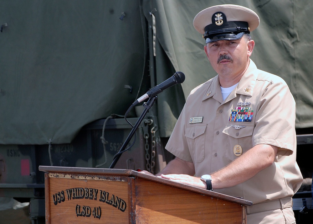 USS Whidbey Island chief petty officer pinning ceremony