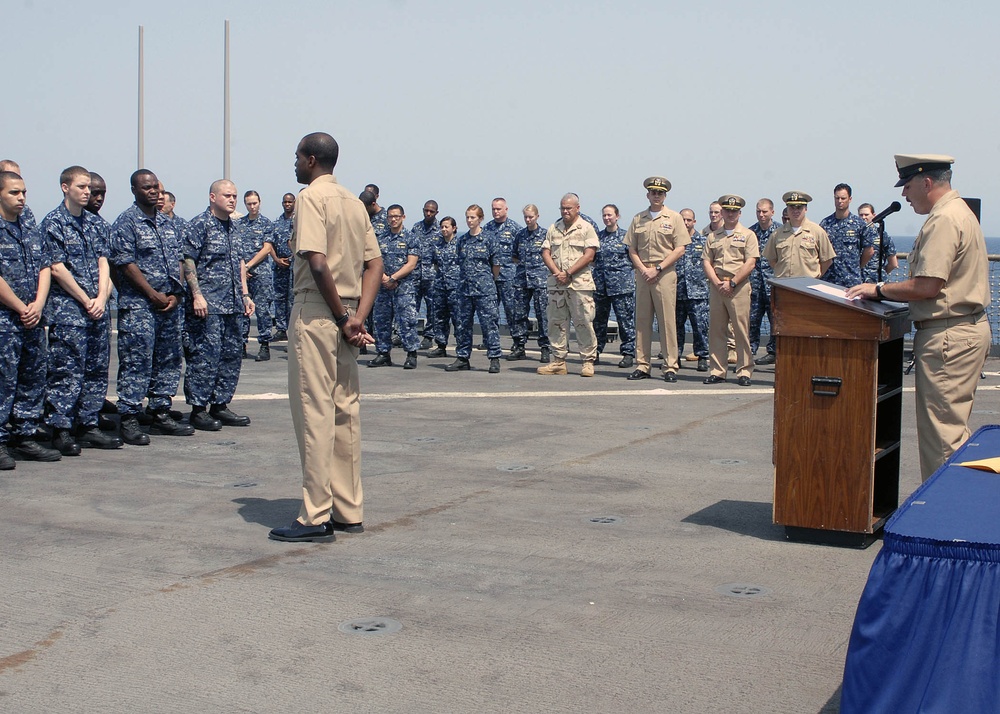 USS Whidbey Island chief petty officer pinning ceremony