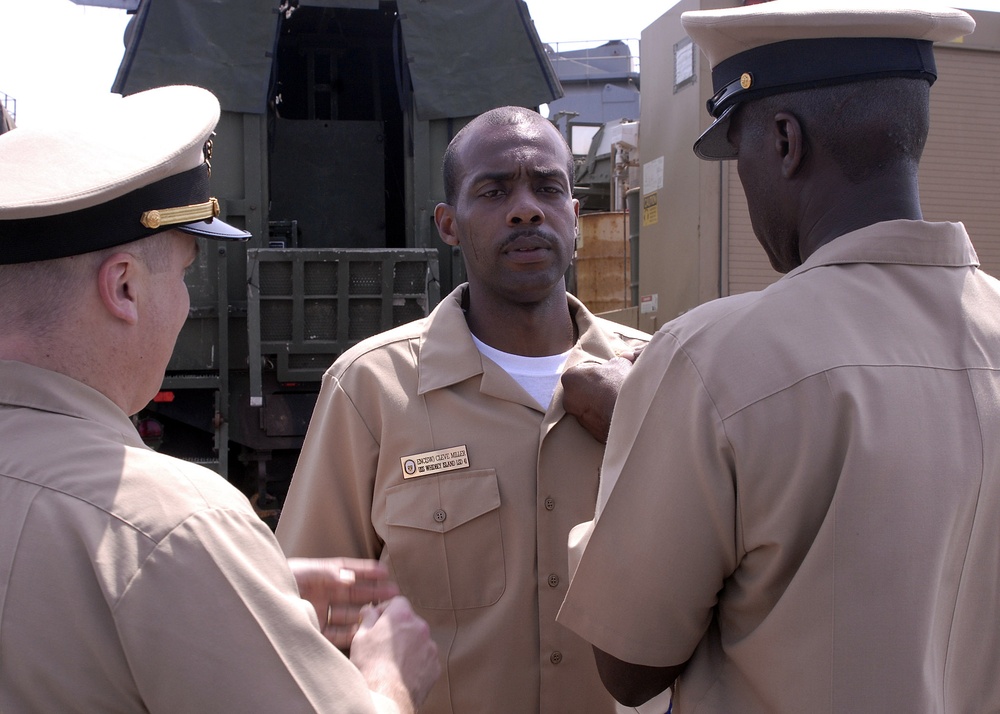 USS Whidbey Island chief petty officer pinning ceremony