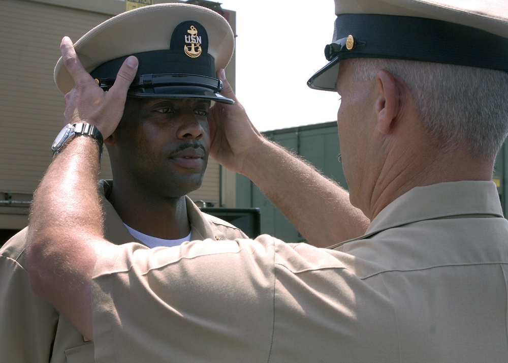 USS Whidbey Island chief petty officer pinning ceremony