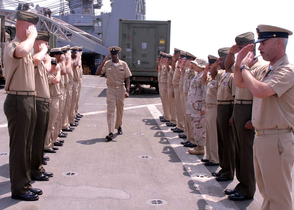 USS Whidbey Island chief petty officer pinning ceremony