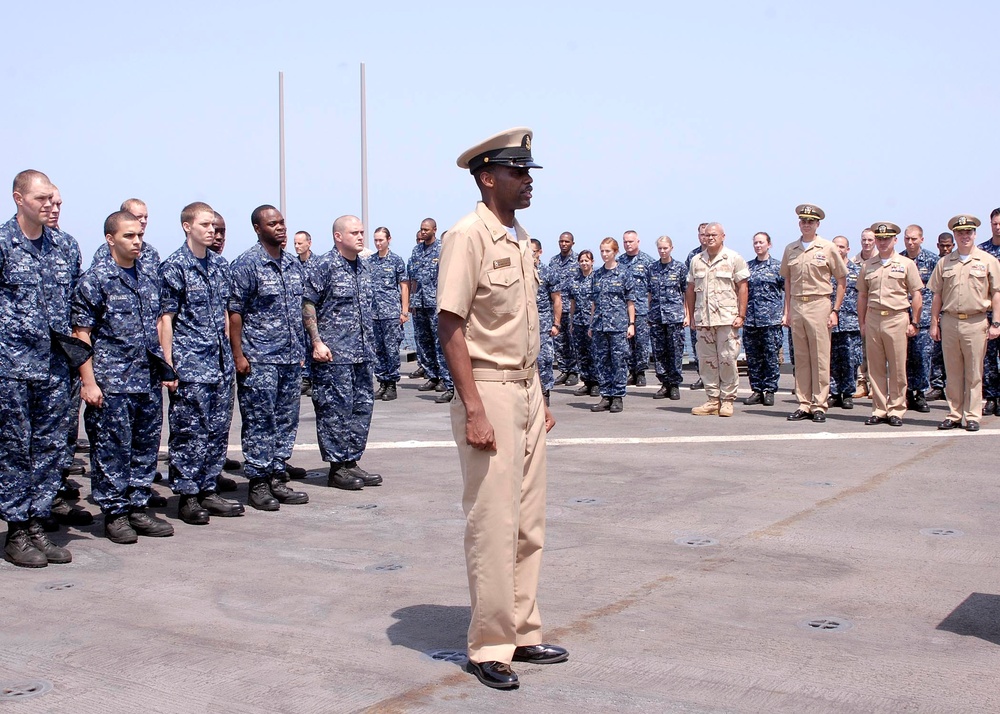 USS Whidbey Island chief petty officer pinning ceremony