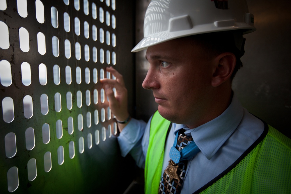Medal of Honor recipient Marine Sgt. Dakota Meyer tours Ground Zero, Sept. 21