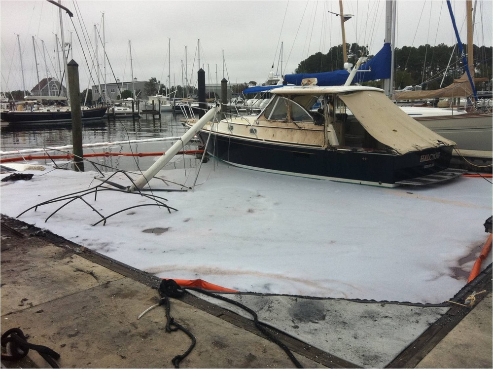 Marina boat fire