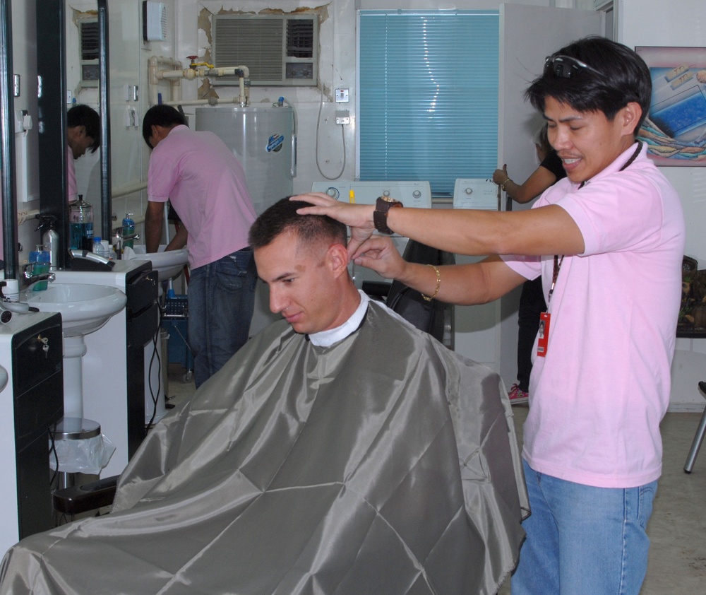 Laundry room becomes barber shop