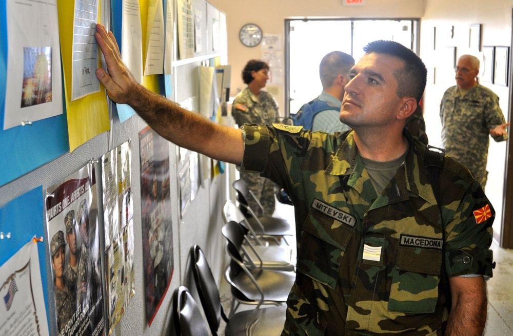 Macedonian officers study mobilization process, facilities at Atterbury-Muscatatuck