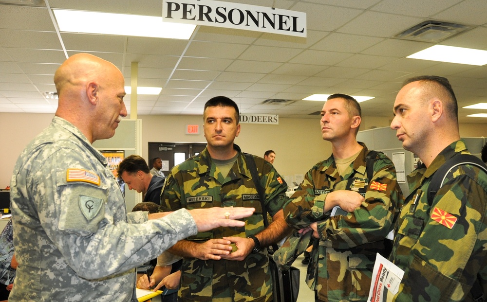 Macedonian officers study mobilization process, facilities at Atterbury-Muscatatuck