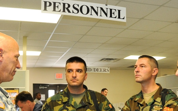 Macedonian officers study mobilization process, facilities at Atterbury-Muscatatuck