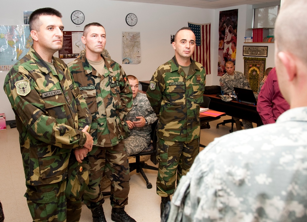 Macedonian officers study mobilization process, facilities at Atterbury-Muscatatuck