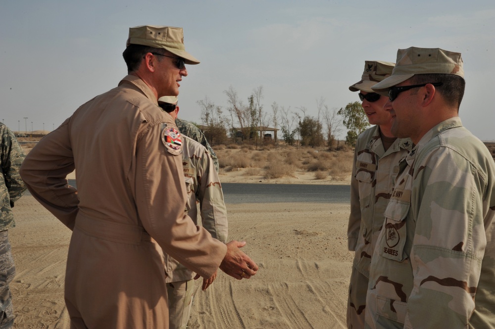 Maj. Gen. Jim Jones tours an undisclosed location in Southwest Asia